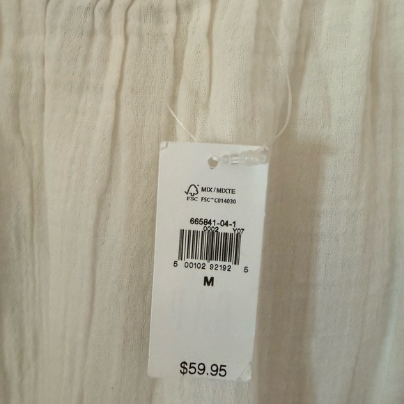 NWT GAP White Gauze Mini Dress Ruffle Sleeve Flutter Sleeve Medium - Picture 4 of 4